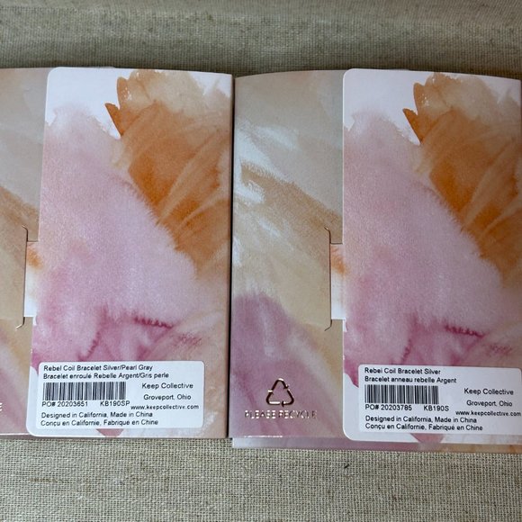 Stella & Dot Rebel Coil Bracelets - 1 silver, 1 semiprecious grey beads - Picture 3 of 3